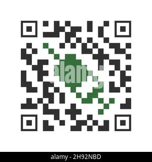 Vector illustration of a QR code confirming vaccination against coronavirus. Prevention of diseases Stock Vector