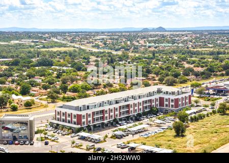 The new central business district in Gaborone in the South of Botswana with new construction, international commerce and governmental buildings after Stock Photo