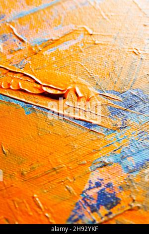 Orange brush strokes close-up. Abstract background. Shallow DOF! Stock Photo