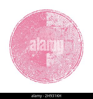Abstract grunge pink rounded shape. Retro grunge pattern. Design element for banner, poster, grungy effect, template and background Stock Vector
