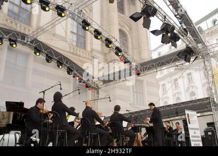 Vienna, Austria. May 29, 2010. Chamber Orchestra of the Macedonian National Opera at the City Festival in Vienna Stock Photo