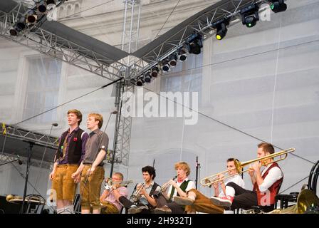 Vienna, Austria. May 29, 2010. Federspiel at the City Festival in Vienna. Federspiel is an Austrian wind ensemble Stock Photo