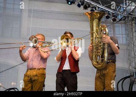 Vienna, Austria. May 29, 2010. Federspiel at the City Festival in Vienna. Federspiel is an Austrian wind ensemble Stock Photo