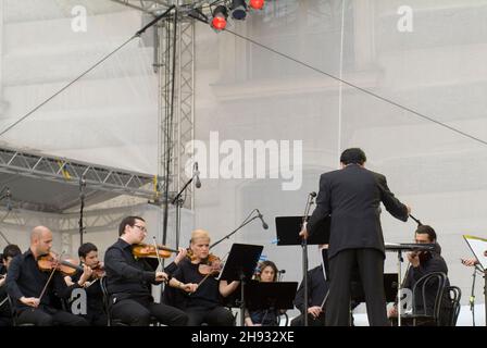 Vienna, Austria. May 29, 2010. Chamber Orchestra of the Macedonian National Opera at the City Festival in Vienna Stock Photo