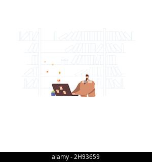 Team communication and project management concept. Cooperation, interaction of employees at work. Workflow and job organization in modern conditions. Stock Vector