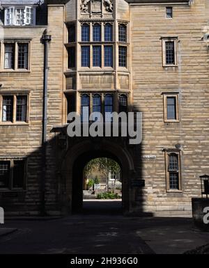 A building under sun in Cambridge. Stock Photo