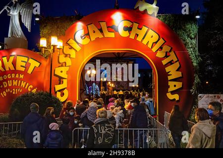 Bucharest, Romania. 3rd Dec. 2021. People entering the venue Stock Photo