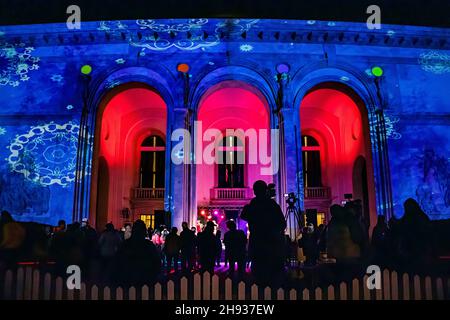 Bucharest, Romania. 3rd Dec. 2021. View of the stage and audience Stock Photo