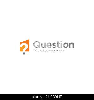 Minimalist colorful Question mark Logo design Stock Vector