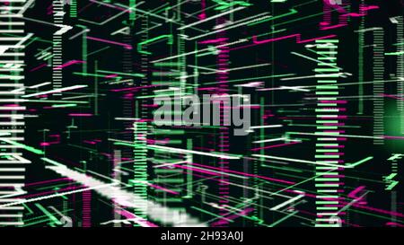 Abstract technological animation with constantly building chart appearing on the dark background. Global economic data statistics. Stock Photo