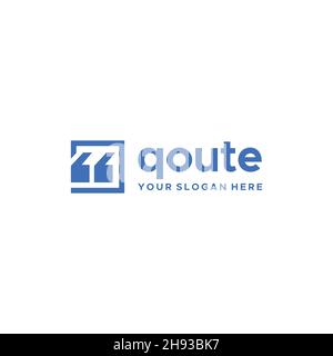 flat quote Chat conversation mark Logo design Stock Vector