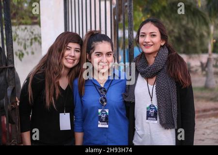 The delights of Mexican Cinema at Casa de Las Delicias with Monica Luna in Alamos Sonora at dusk, during the Alfonso Ortiz Tirado FAOT Festival on Jan 2017 (© Photo: Luis Gutiérrrez)   Las delicias de Cine Mexicano en Casa de Las Delicias con Monica Luna en Alamos Sonora al anochecer, durante el Festival Alfonso Ortiz Tirado FAOT el   ene 2017  (©Foto: Luis Gutiérrrez ) Stock Photo