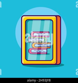 ebook on smartphone concept symbol vector illustration in flat style Stock Vector