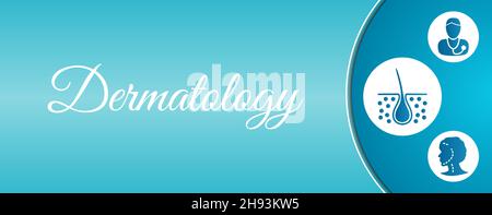 Turquoise Dermatology Beauty and Healthcare Background Banner Stock Vector