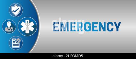 Emergency Gray and Blue Illustration Background Design Stock Vector