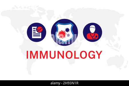 White Immunology Illustration Background Banner Stock Vector