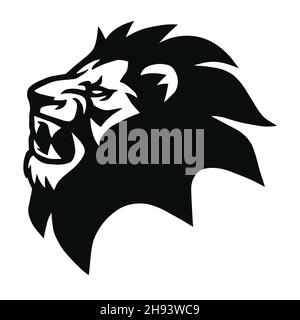Lion Logo Roar Vector Sports Mascot Design Icon Illustration Stock Vector