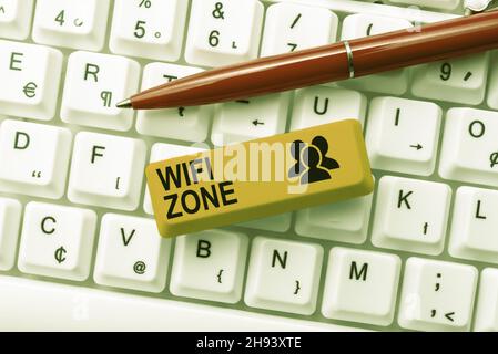 Handwriting text Wifi Zone. Business approach provide wireless highspeed Internet and network connections Typing Game Program Codes, Programming New Stock Photo