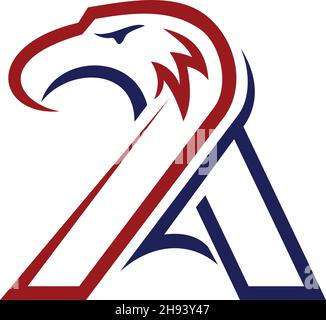 Letter A eagle head Icon Illustration template Stock Vector