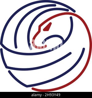 eagle circle Line template Icon Illustration Brand Stock Vector