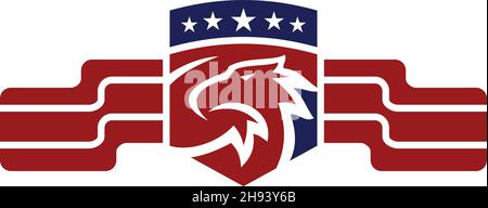 American Eagle Patriotic Icon Illustration Template Stock Vector