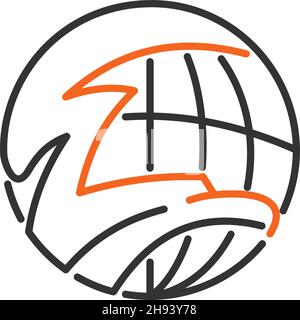 Eagle world international Icon Illustration Template Symbol Stock Vector