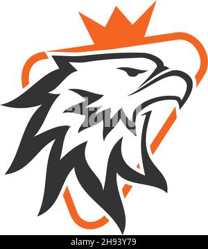 Eagle Shield Crown Security Icon Illustration Template Sign Stock Vector