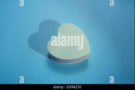 Close up of a blank papers with heart Stock Photo