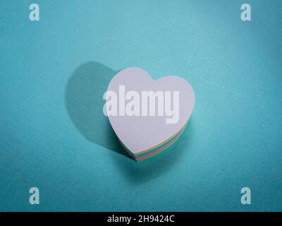 Close up of a blank papers with heart Stock Photo