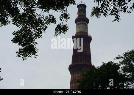 Qutub Minar- Qutab Minar Road, Delhi image Stock Photo