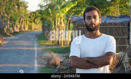 indian bihari man in village Stock Photo