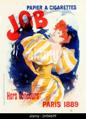 Papier a Cigarettes Job - Hors Concours - Paris 1889. Poster art by Jules Chéret (1836-1932). French. Stock Photo