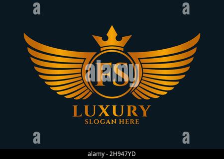Luxury royal wing Letter FS crest Gold color Logo vector, Victory logo ...