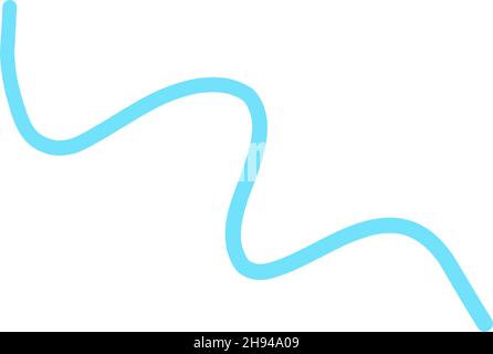 blue wave, curved doodle line. vector illustration decoration Stock ...