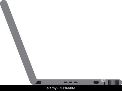 home elements open laptop side view flat style Stock Vector
