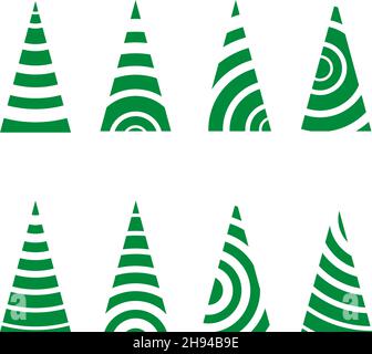 tree set of abstract geometric christmas trees Stock Vector