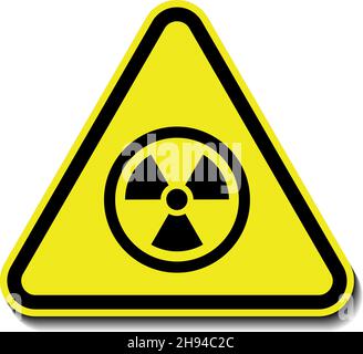 Radioactive warning yellow triangle sign. Radioactivity warning vector ...