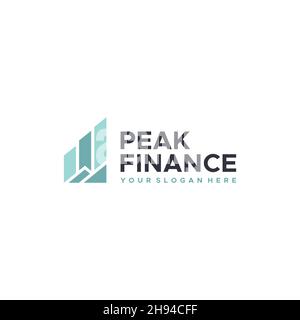 minimalist PEAK FINANCIAL increase logo design Stock Vector