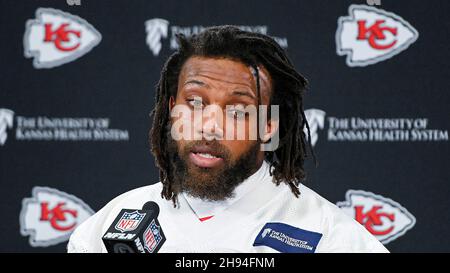 Kansas City, USA. 18th Jan, 2019. Kansas City Chiefs defensive back Eric Berry during a news conference on Jan. 18, 2019, ahead of the AFC Championship Game against the New England Patriots in Kansas City, Missouri. (Photo by John Sleezer/The Kansas City Star/TNS/Sipa USA) Credit: Sipa USA/Alamy Live News Stock Photo