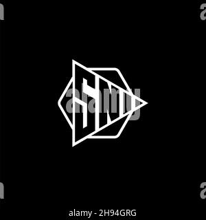 SN Monogram logo letter with triangle play button shape hexagonal rounded. Triangle circle monogram logo, triangle shield logo letter. Stock Vector
