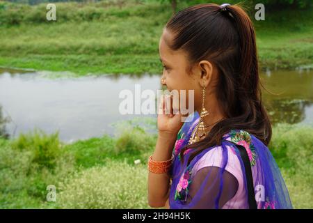 A cute girl watching the view Stock Photo