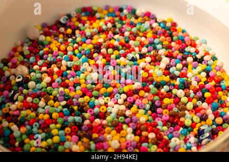 colorful beads, seed beads for handmade Stock Photo