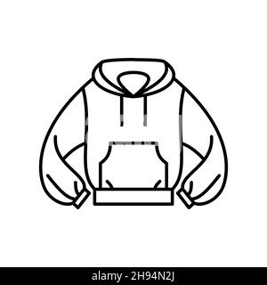 Outline, simple vector sweater icon isolated on white background. esp Stock Vector