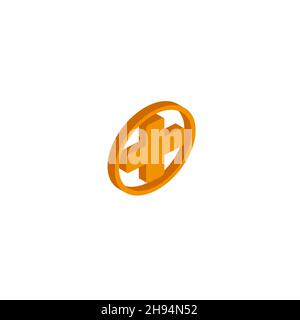 Vector isometric plus icon on a white background EPS Stock Vector