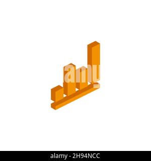 Vector isometric graph icon on white background. EPS Stock Vector