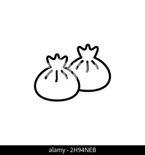 Outline, simple vector dumplings icon isolated on white background. eps 10 Stock Vector