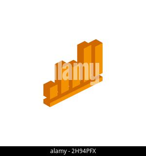 Vector isometric graph icon on white background. EPS Stock Vector