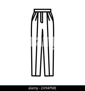 Outline, simple vector pants icon isolated on white background. eps Stock Vector