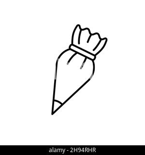 Outline, simple vector pastry bag icon isolated on white background. eps 10 Stock Vector