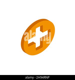 Vector isometric plus icon on a white background EPS Stock Vector